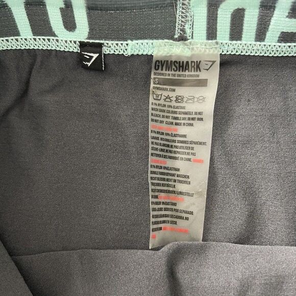 Gymshark Fit Seamless Leggings Women’s S Gray Logo Waist Band - Picture 3 of 5